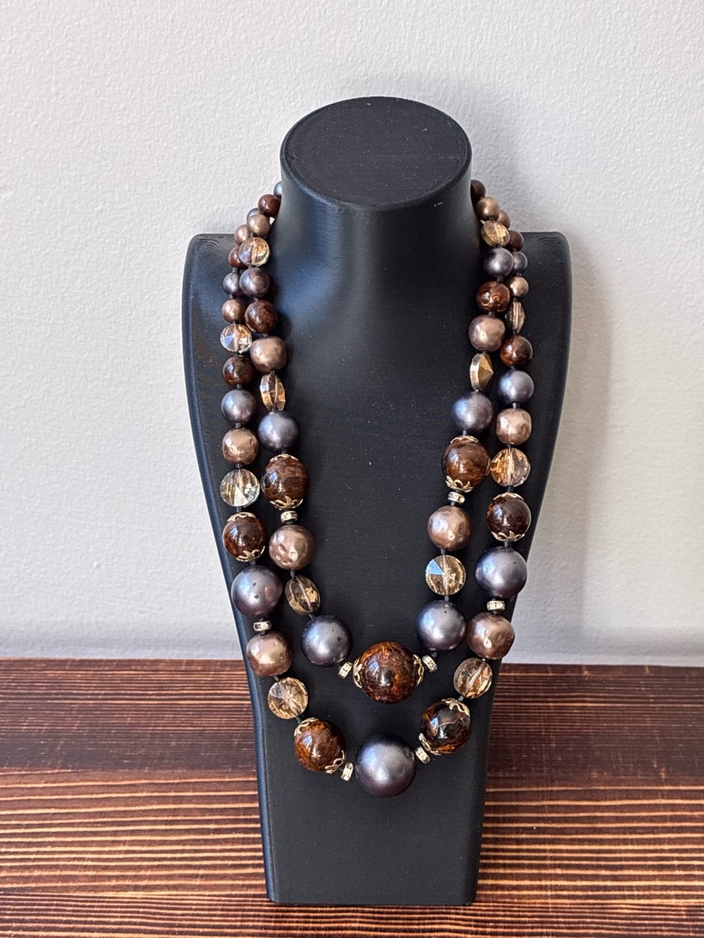 Vendome Vintage Crystal Bead 2 Strand Necklace